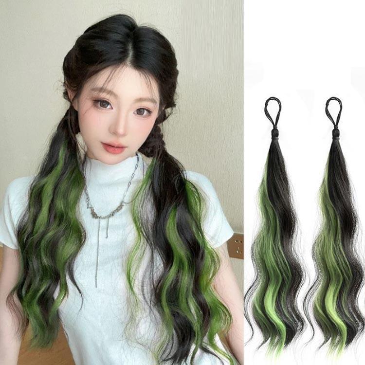 カラフル ヘアーエクステンション ポニーテール ウェーブ