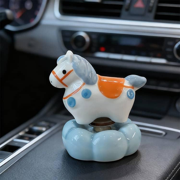 馬 陶器 午年 置物 グッズ うま セラミック 癒し かわいい 回転