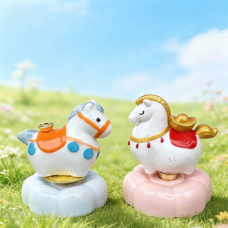 馬 陶器 午年 置物 グッズ うま セラミック 癒し かわいい 回転
