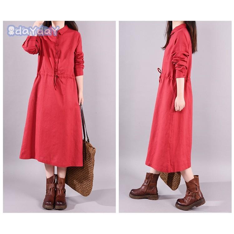 ワンピース シャツワンピース レディース ロングワンピース 大きい