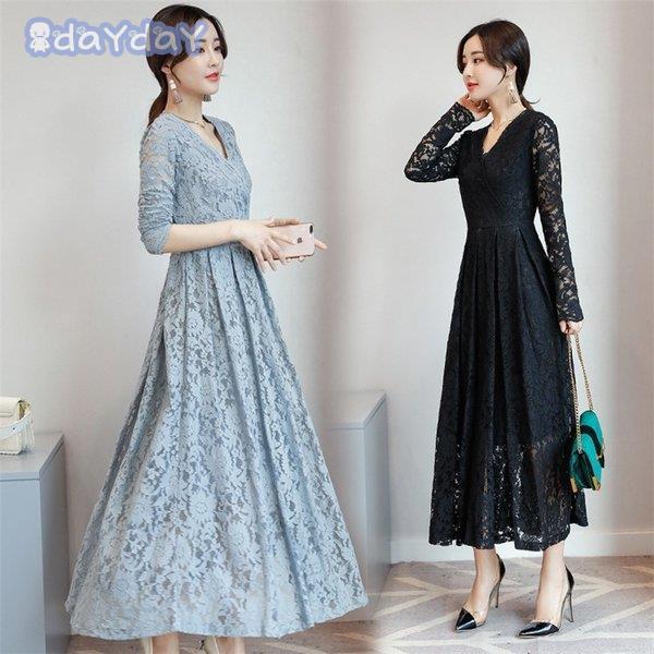 ロングワンピース パーティードレス 結婚式 Vネック お呼ばれ マキシ丈 総レースワンピース レディース きれいめ 二次会 披露宴 30代 40代 ワンピース 上品 ロングワンピース パーティードレス 結婚式 Vネック お呼ばれ マキシ丈