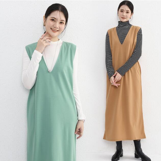 ワンピース レディース 膝丈 チュニック チュニックワンピース 長袖 秋冬 体型カバー 着痩せ ゆったり カジュアル お洒落 通勤 ライン 大人 30代 40代 ワンピース レディース 膝丈 チュニック チュニックワンピース 長袖