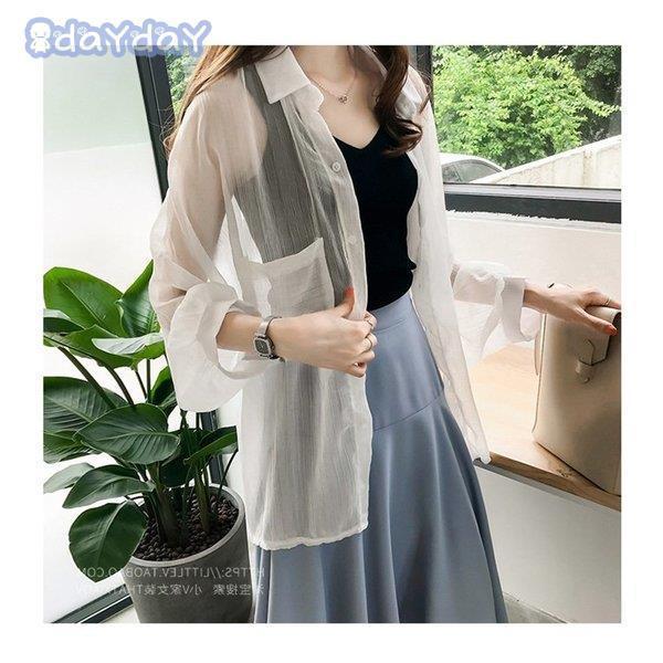 ロングシャツ ブラウス レディース トップス 春 夏 UVカット