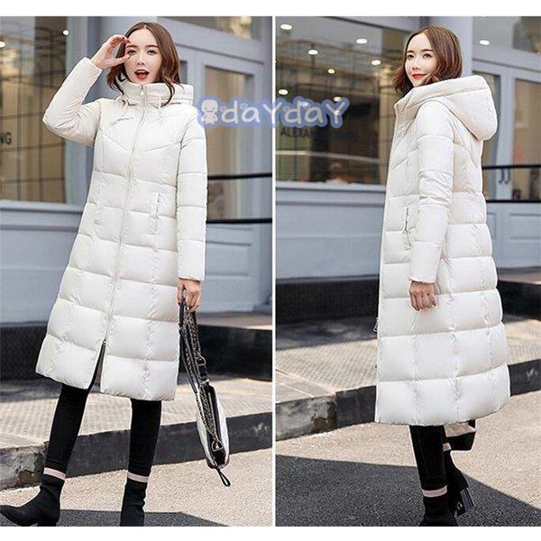 中綿ジャケット レディース ロング コート ダウンコート アウター フード付き スリム 冬 防寒服