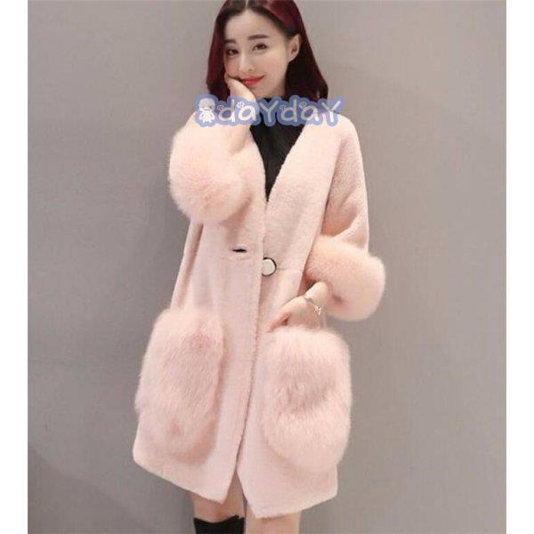 デミバフミンク MINK 毛皮 ロングコート リアルファー ブラウン