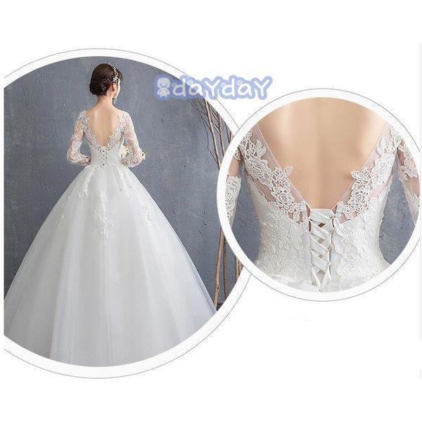 ウェディングドレス 結婚式 花嫁 プリンセスドレス 白ドレス ロングドレス 披露宴