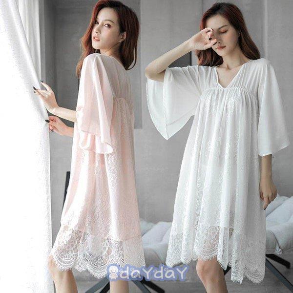 日本最大級 ネグリジェ パジャマ レディース 春夏 ネグリジェ 姫 レース ネグリジェ ワンピース ルームウェア 女性 可愛い 部屋着 寝巻き 超特価激安 Turningheadskennel Com