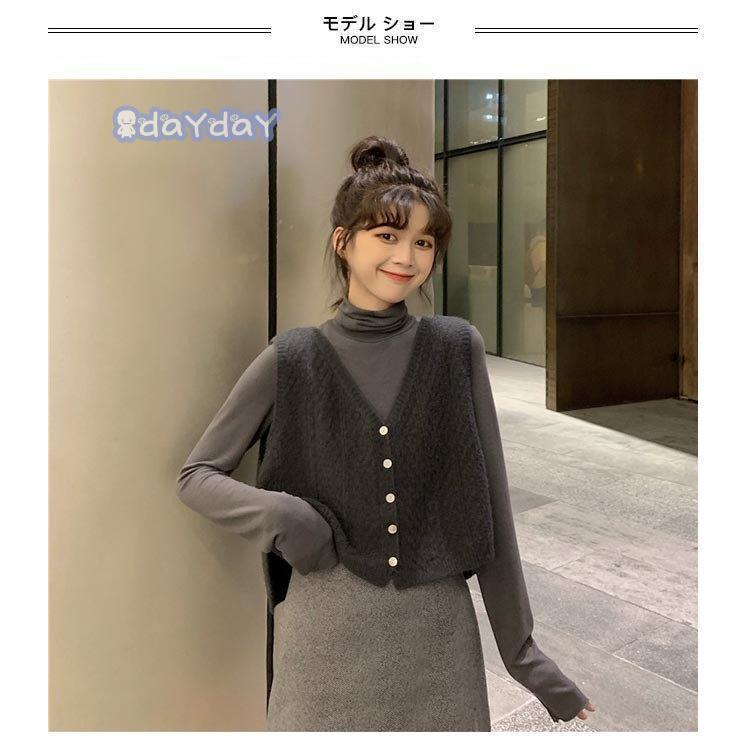 ニットベスト レディース ジレ Vネック ベスト ゆったり ニット