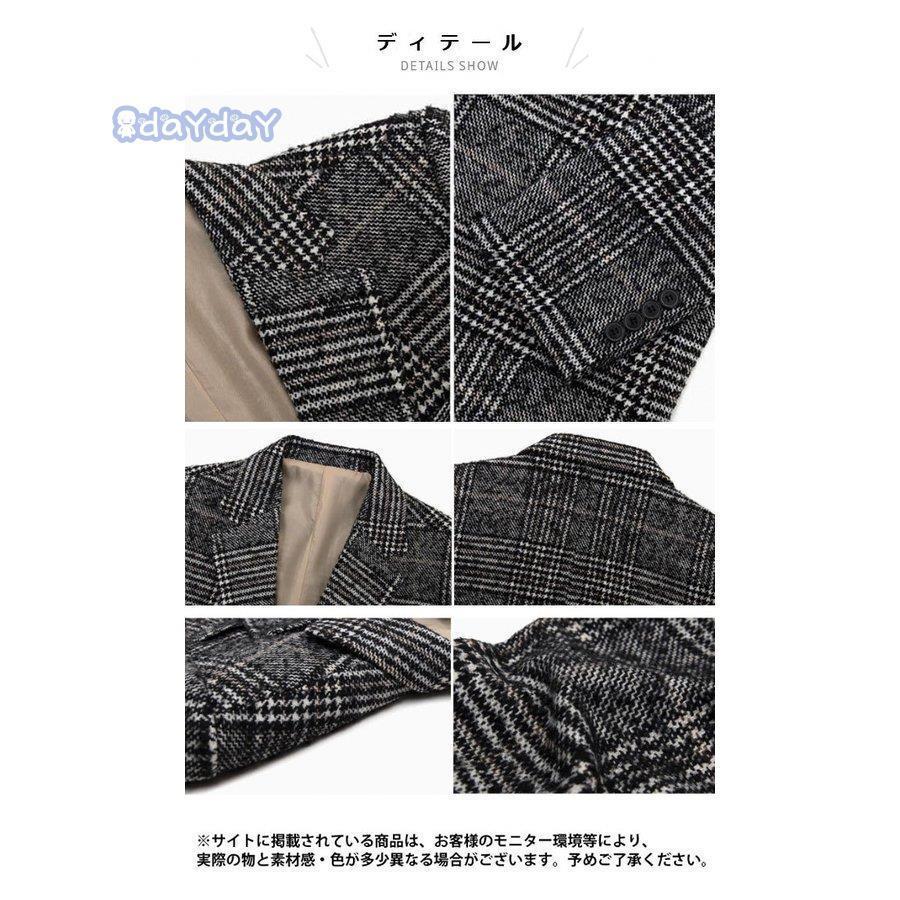 テーラード メンズ スーツジャケット 厚手 グレンチェック