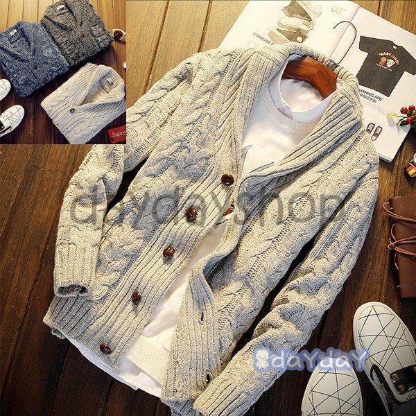 メンズ カジュアル ストリート カーディガン アウター ジャケットニットセーター 最新作 厚手 ニットセーター トップス メンズニットセーター