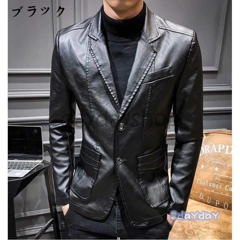 レザージャケット 春秋冬 ライダースジャケット メンズ バイク