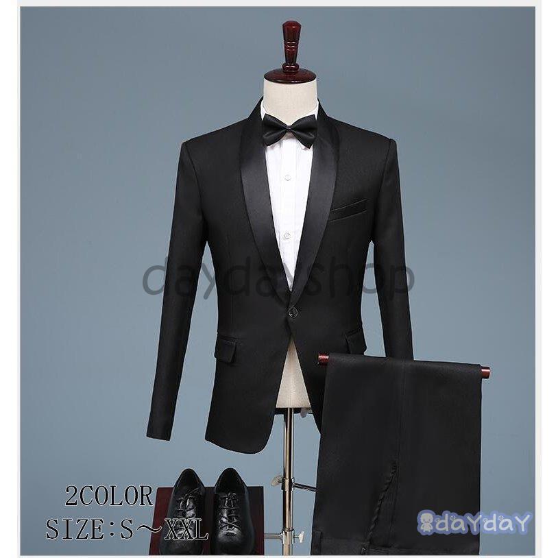 タキシードスーツ 2点セットスーツ メンズスーツ カッコイイ メンズ燕尾服 結婚式 二次会 成人式 卒業式 就職活 春秋冬 ビジネスフォーマルスーツ 上品 タキシードスーツ 2点セットスーツ メンズスーツ カッコイイ 演出会