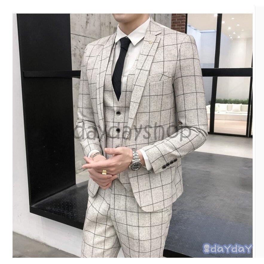 ブラウン フォーマルスーツ チェック柄シャツ付き ☆送料無料☆ブラウンウィンドウペン柄 フォーマルスーツ6点