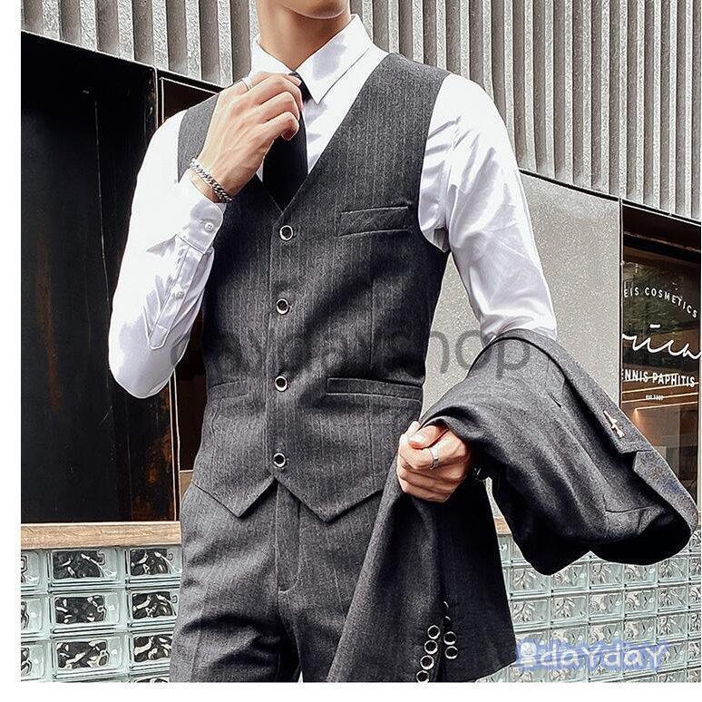 3ピーススーツ セットアップ フォーマル メンズスーツ ストライプ