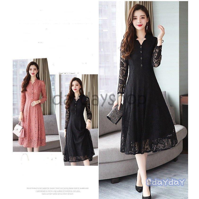 ワンピース レディース きれいめ フォーマルワンピース 結婚式 ドレス レースワンピース 長袖 Aラインワンピース パーティードレス 上品 85 以上節約