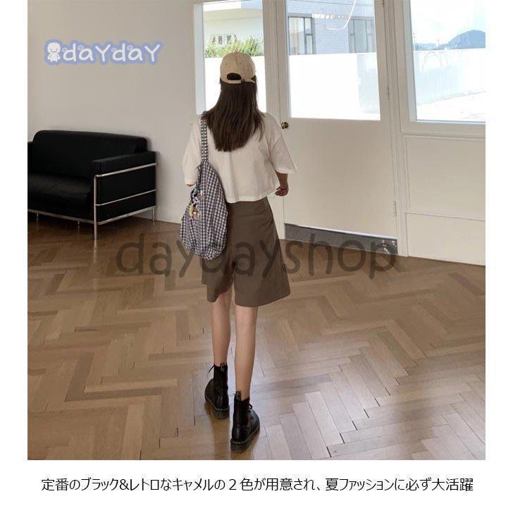 ハーフパンツ レディース スーツパンツ ゆったり 半ズボン スラックス ショートパンツ ワイドパンツ 五分丈 サマーパンツ 薄手 快適 5分丈パンツ｜dayday-shop｜06