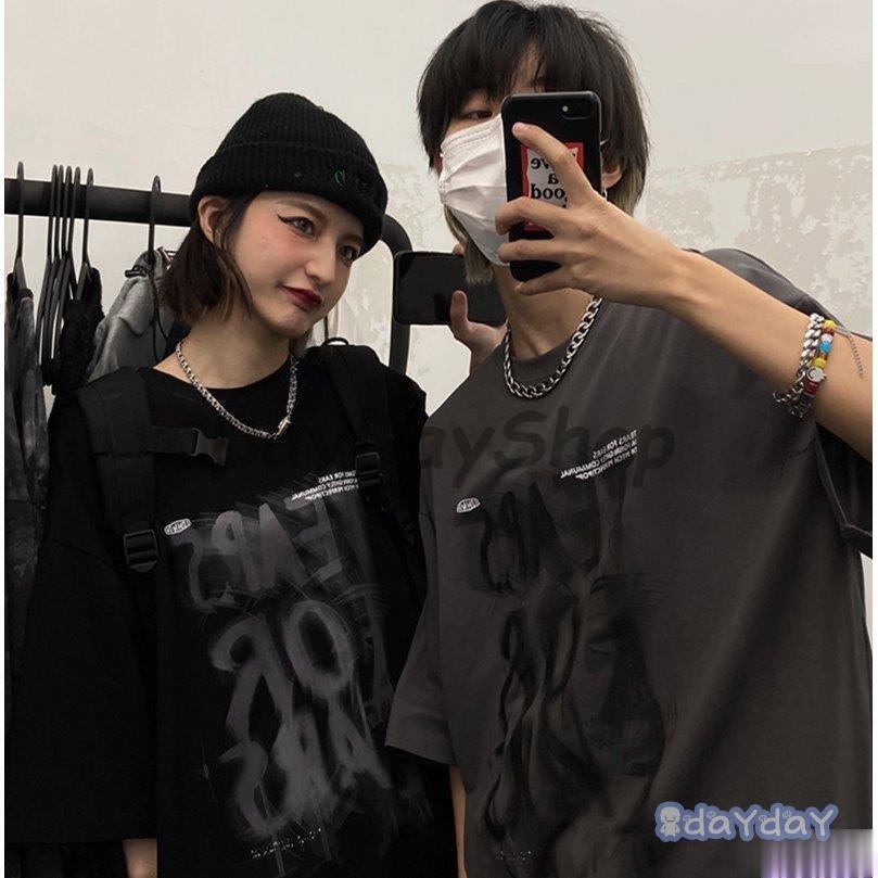 Tシャツ カップル レディース半袖夏ゆるいトップス韓国ファッション原宿系bf風ヒップホップダンスストリート風カジュアルカップル服 Hl0602 Yuansu279 Day Day Shop 通販 Yahoo ショッピング