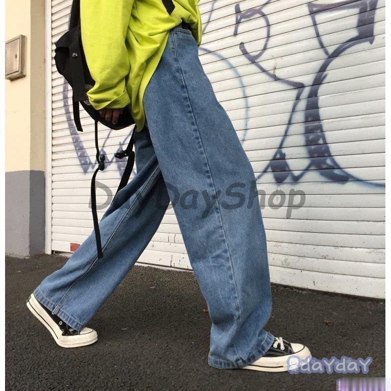 ジーンズ メンズ レディース 人気定番の デニム パンツ ワイドパンツ ストレート ハイウエスト ボトムス ストリート 原宿系 ダンス衣装 秋 韓国ファッション ゆるい Bf風