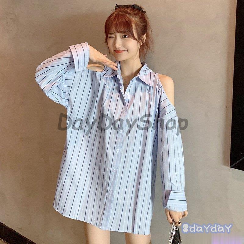 長袖 シャツ 肩出し ファッションブラウスシャツ レディースシャツ 春夏 秋ファッション ブラウス トップス シンプル 韓国 ファッション 個性的 服 原宿系 Hl0602 Yuansu731 Day Day Shop 通販 Yahoo ショッピング