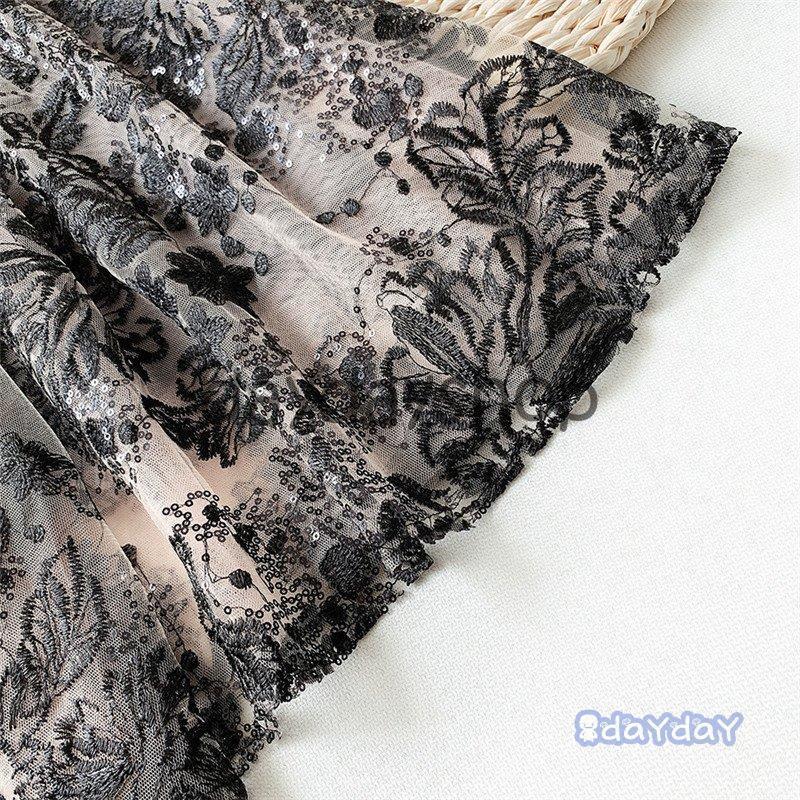 【ヴィヴィアンタム】台形スカート レース 花柄 ブラック 1 刺繍 チュール VIVIENNE TAM（ヴィヴィアンタム）公式オンラインストア