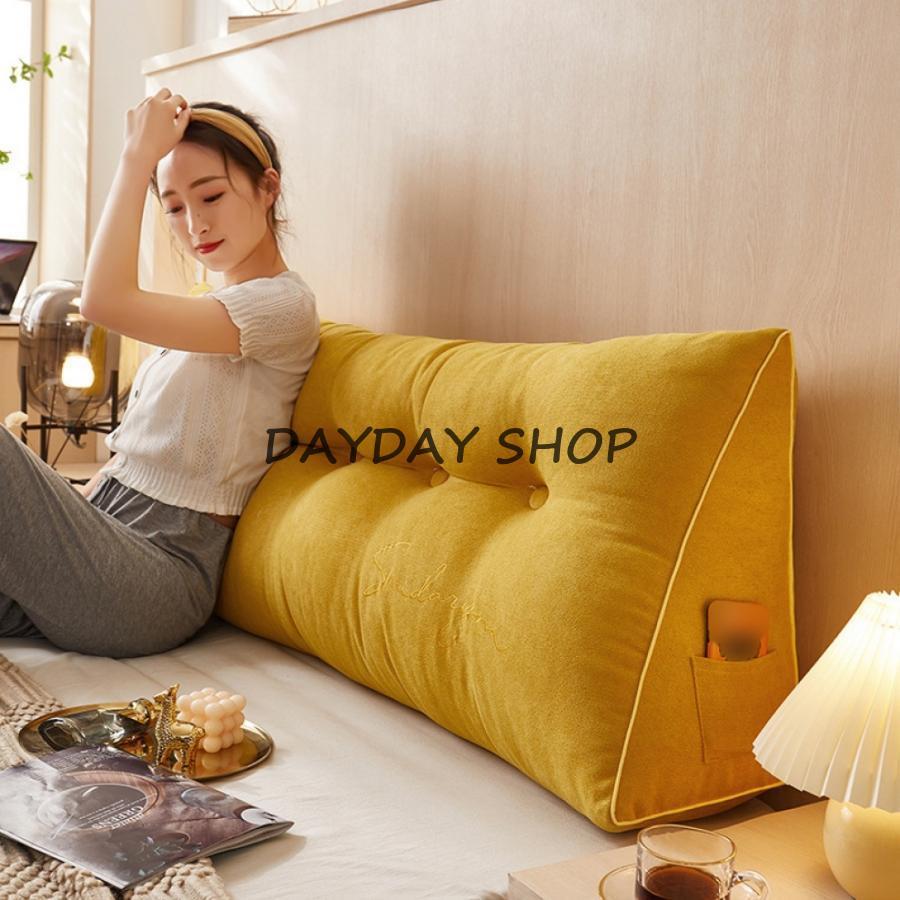 ヘッドボード ベルベット 三角 120cm 枕 背もたれ Yellow ヘッドボード ベルベット 三角 120cm 枕 背もたれ Yellow