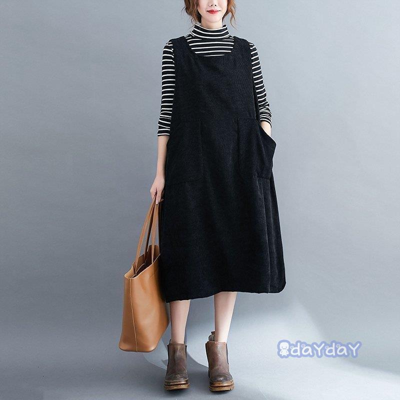 21 3色 着痩せ 柔らか 母の日 膝丈ワンピース ジャンパースカート コーデュロイ ゆったり レディース 秋服 ワンピース 21 Zh0415 Pcxk165 Day Day Shop 通販 Yahoo ショッピング