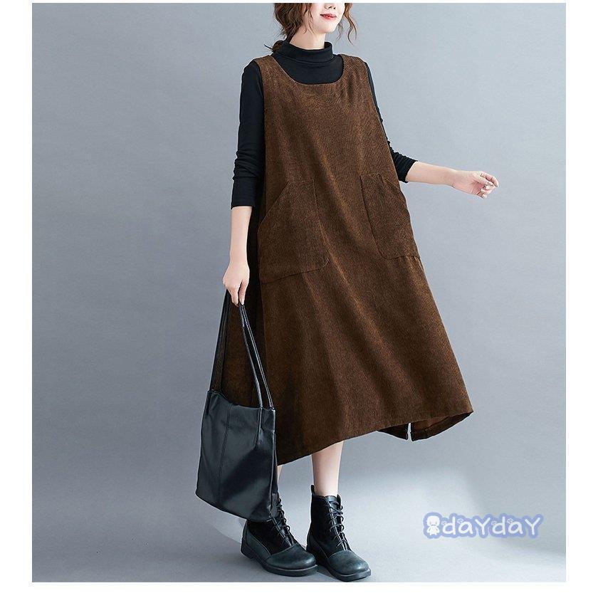 21 3色 着痩せ 柔らか 母の日 膝丈ワンピース ジャンパースカート コーデュロイ ゆったり レディース 秋服 ワンピース 21 Zh0415 Pcxk165 Day Day Shop 通販 Yahoo ショッピング