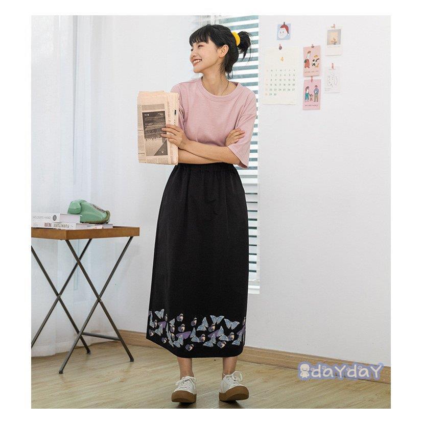 森ガール 夏物 Aライン 無地 母の日 柔らかい スカート 可愛い 体型