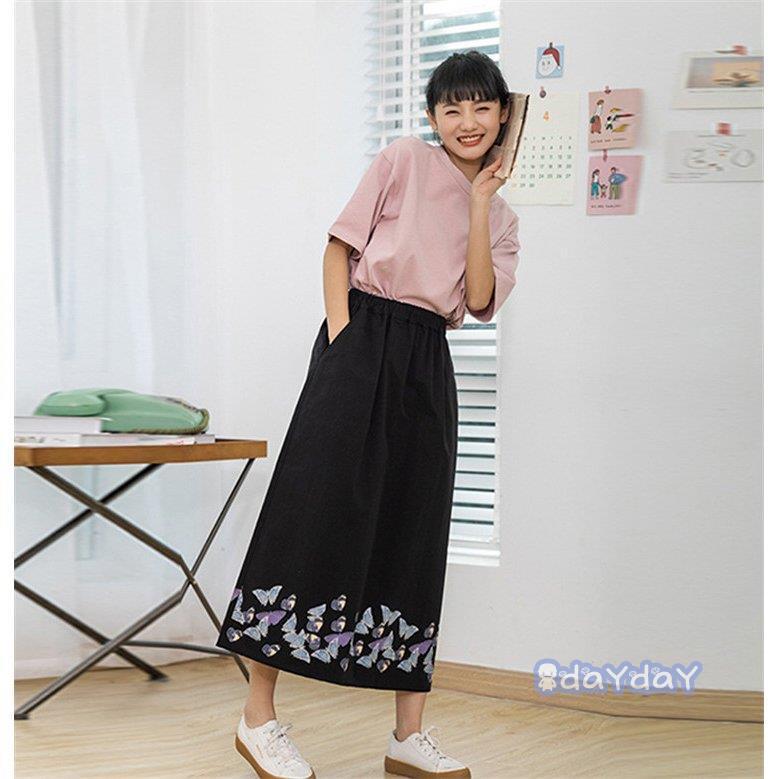森ガール 夏物 Aライン 無地 母の日 柔らかい スカート 可愛い 体型