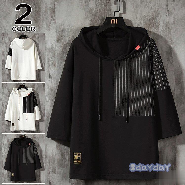 パーカー メンズ 半袖 プルパーカー 夏服 メンズパーカー 薄手 配いろ 大きくサイズ プルオーバー おしゃれ 黒 白 Zh0422 xk104 Day Day Shop 通販 Yahoo ショッピング
