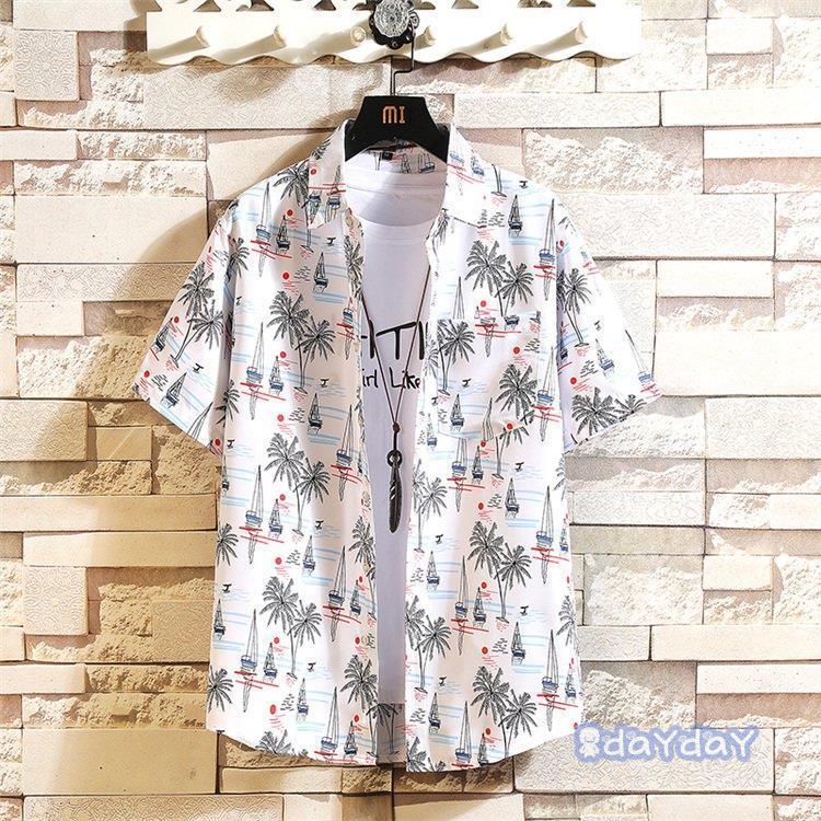 花柄シャツ メンズ アロハシャツ 半袖 シャツ 総柄シャツ 半袖シャツ 大きい花柄 プリント 大きいサイズ 夏 Zh0422 xk5 Day Day Shop 通販 Yahoo ショッピング