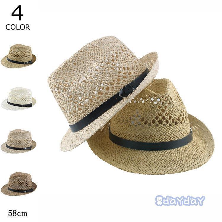 麦わら帽子 メンズ 中折帽子 ハット 中折れハット 風通し UVカット 紫外線対策 夏用帽子  メッシュ おしゃれ 夏 サマー 新作｜dayday-shop