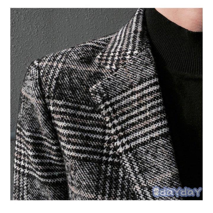 テーラード メンズ スーツジャケット 厚手 グレンチェック テーラード