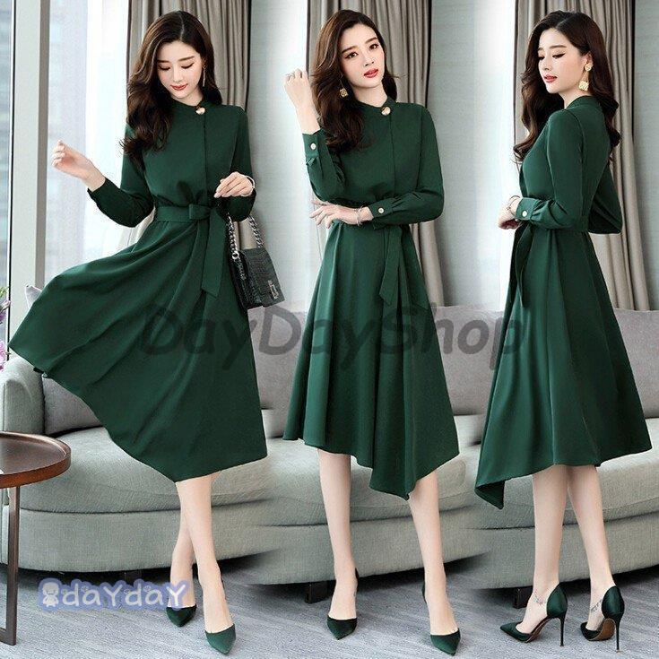通販半額 ワンピース レディース 30代40代 オシャレ 上品 春秋 Aラインワンピース 無地 着痩せ パーティードレス 韓国風 長袖ワンピース 通勤 二次会 結婚式 安い 取扱 店 Superavila Com