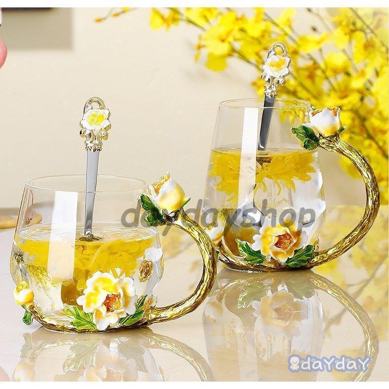 ティーカップセット ティーカップ 蓋 スプーン 蓋つき 花柄 装飾 ティーカップセット ティーカップ 蓋 スプーン 蓋つき 花柄 装飾