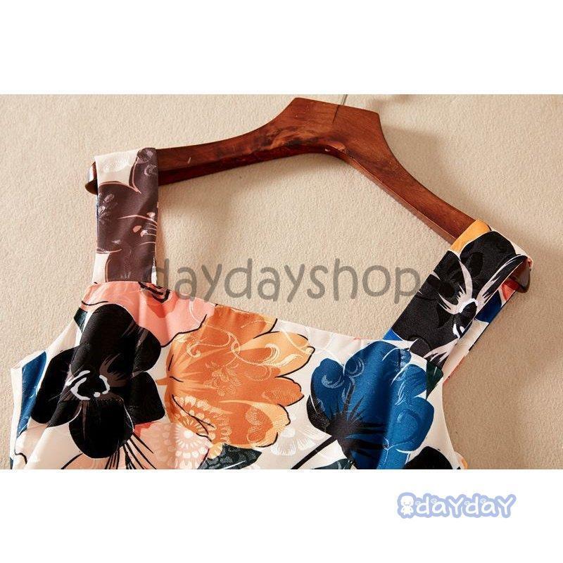 当店限定販売 ワンピース 吊りワンピ 花柄 ウエスト切替 ファスナー タイト 総柄プリント 絵画風 細見え フェミニン 休日 きれいめ リゾート デート 店主一押し Www Superavila Com