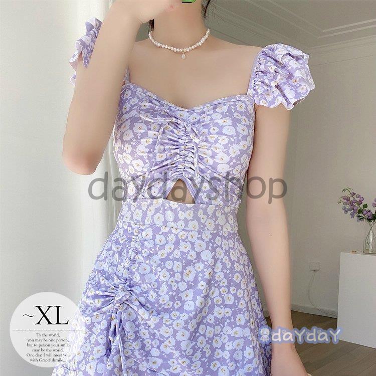 新品未使用】ビキニ セパレート 水着 花柄 ハイウェスト 体型カバー