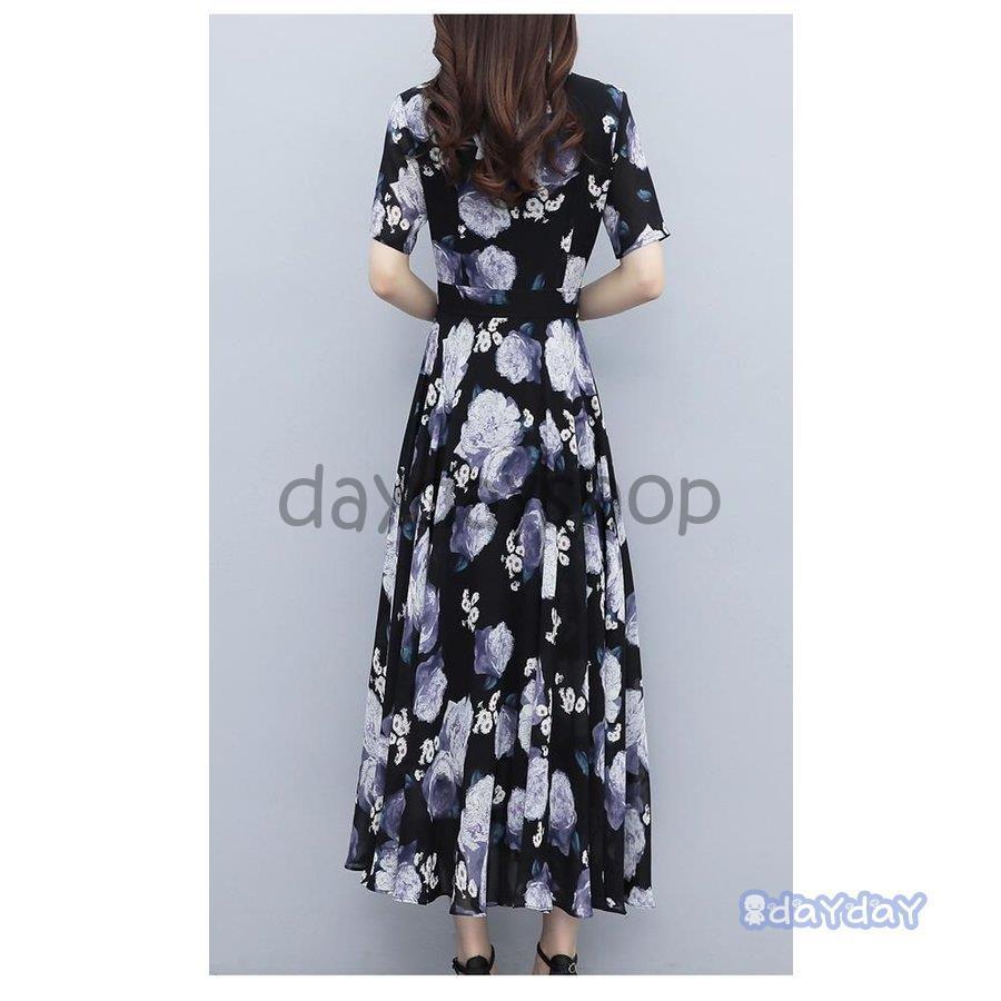 時間指定不可 女子旅 休日スタイル ロングワンピース 大きいサイズ カシュクール 半袖 花柄 プリント柄 ワンピース 休日 リゾート 食事会 フェミニン 美人 ワンピース サイズ L Michiganestateplanning Com