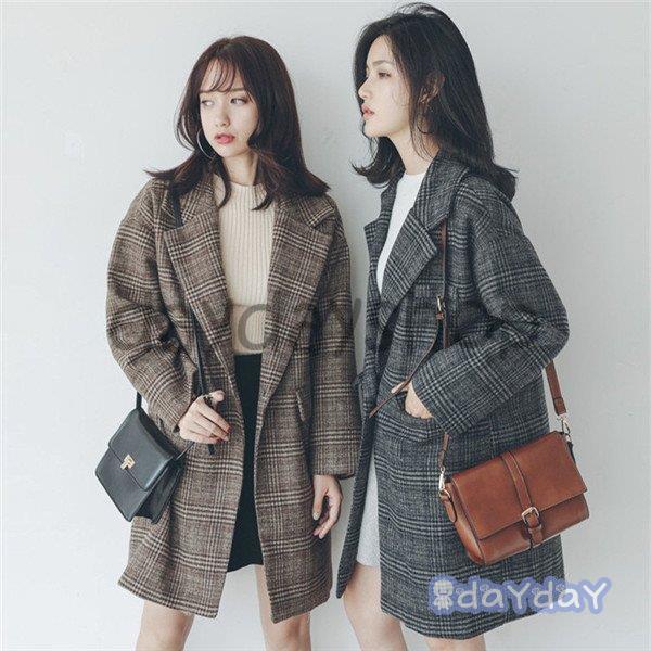 チェスターコート レディース ロング チェック柄 ラシャ 洋服 アウター