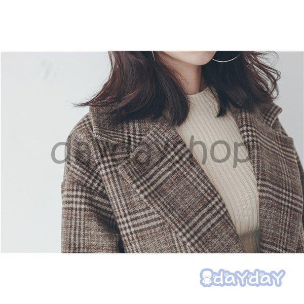 チェスターコート レディース ロング チェック柄 ラシャ 洋服 アウター