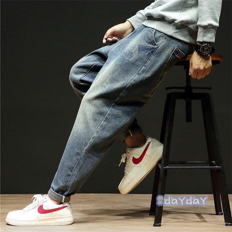 安い購入 デニムパンツ サルエルパンツ ダメージ加工 ボトムス デニム メンズ ジーンズ ロングパンツ ゆったり ジーンズ デニム サイズ 31 Www Cognitiva La