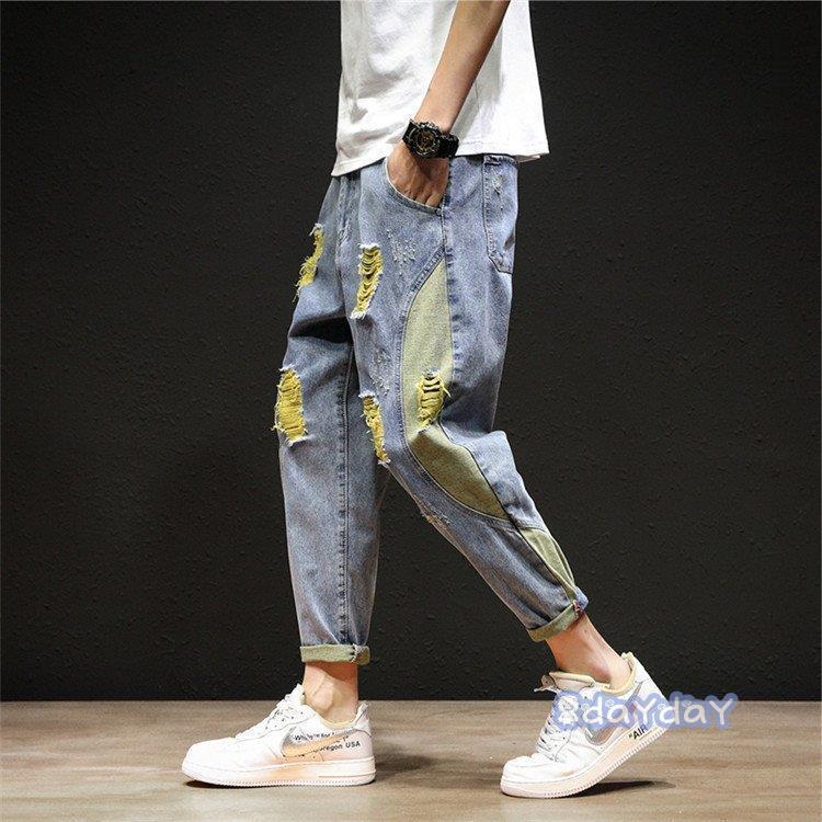 まとめ買い サルエルパンツ ボトムス ジーパン ジーンズ ダメージデニム かっこいい おしゃれ デニムパンツ メンズ ジーンズ デニム サイズ 32 Www Cognitiva La