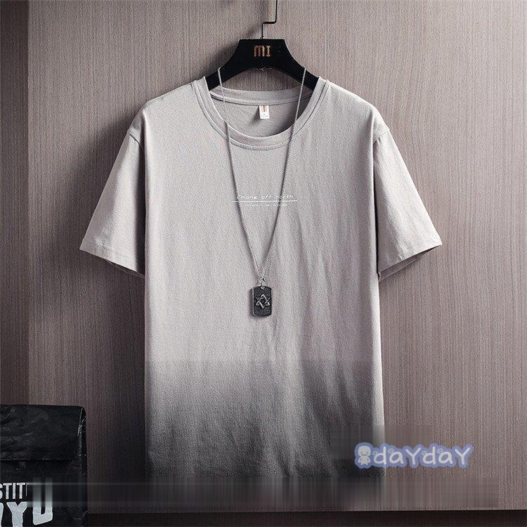 Tシャツ ティーシャツ メンズ グラデーション 半袖 グレー カジュアルtシャツ 白 カットソー クルーネック 黒 Zh48 Hfxz87 Day Day Shop 通販 Yahoo ショッピング
