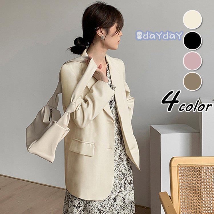 スーツジャケット レディース 春秋新作 長袖ブレザー 黒 カーキスーツ 40代 カジュアル テーラードジャケット ゆったり