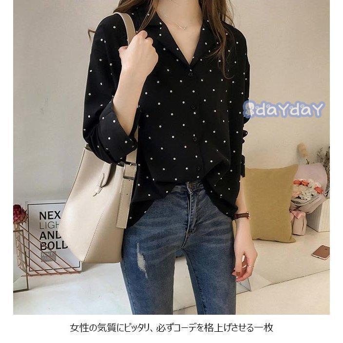 水玉柄ブラウス レディース 長袖ブラウス ゆったり ブラウス ドット柄 女性 長袖シャツ レトロ シャツ 通勤 カジュアル トップス Day 03l04 Sy664 Dayday Shop 通販 Yahoo ショッピング