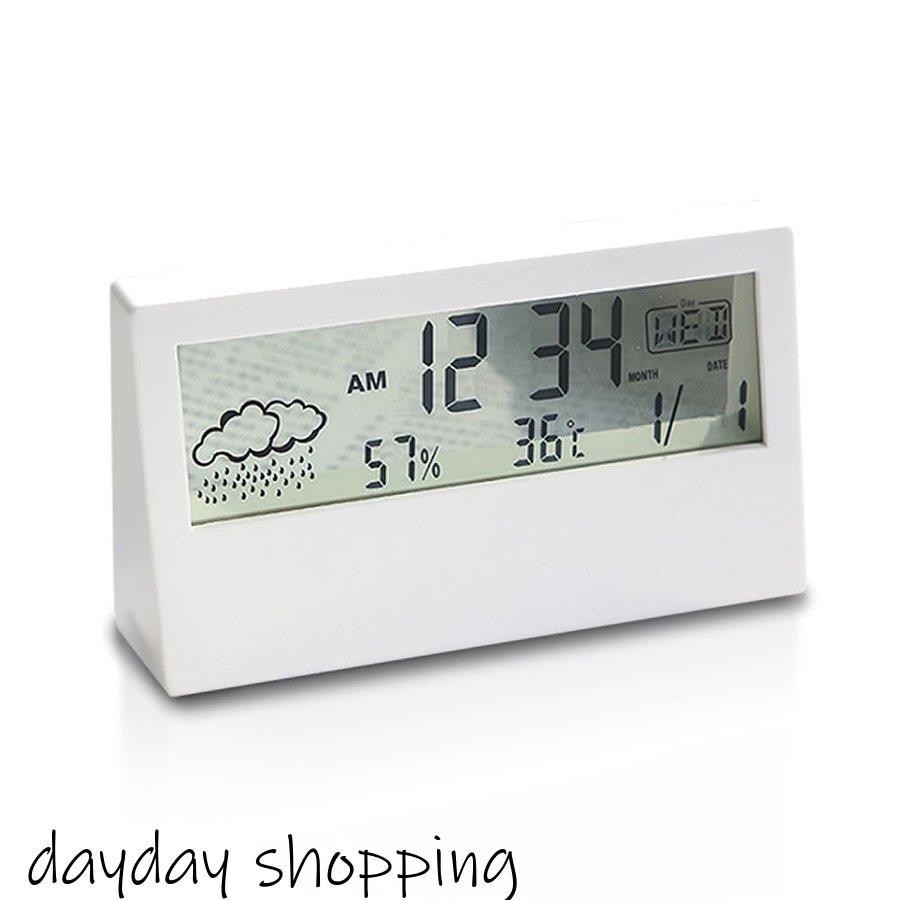 透明 目覚まし デジタル時計 9機能搭載 クロック カレンダー卓上