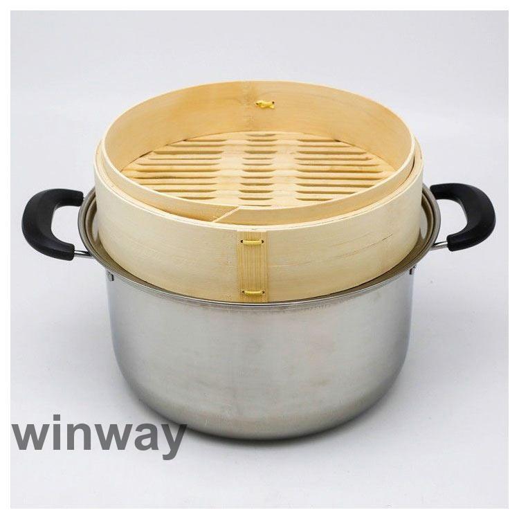 中華せいろ 鍋セット 鍋付き 調整輪 せいろ紙 竹 セイロ蒸し 竹 中華せいろ 27cm 鍋セット[ガス・IH対応鍋 本体2 ふた1