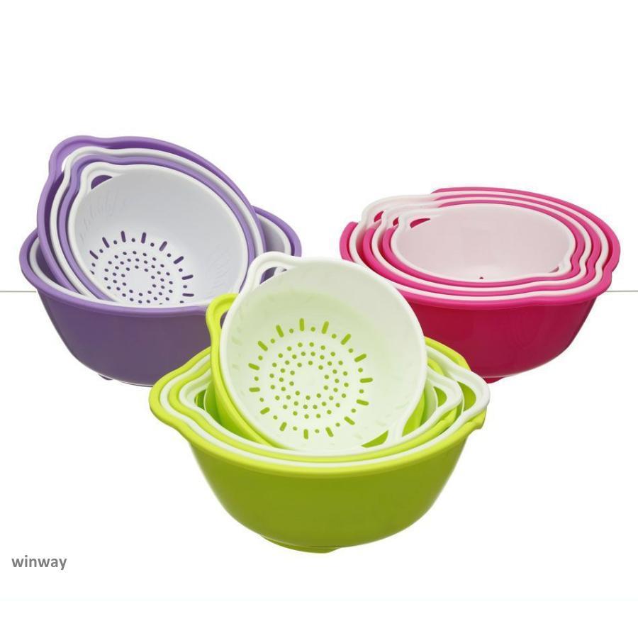 ザル ボウル セット 6点セット キッチン用品 カラフル 水切り