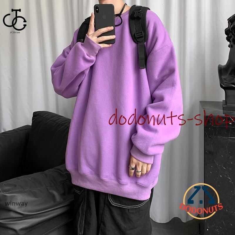 トレーナースウェットメンズ無地長袖プルオーバーカジュアル20代30代40