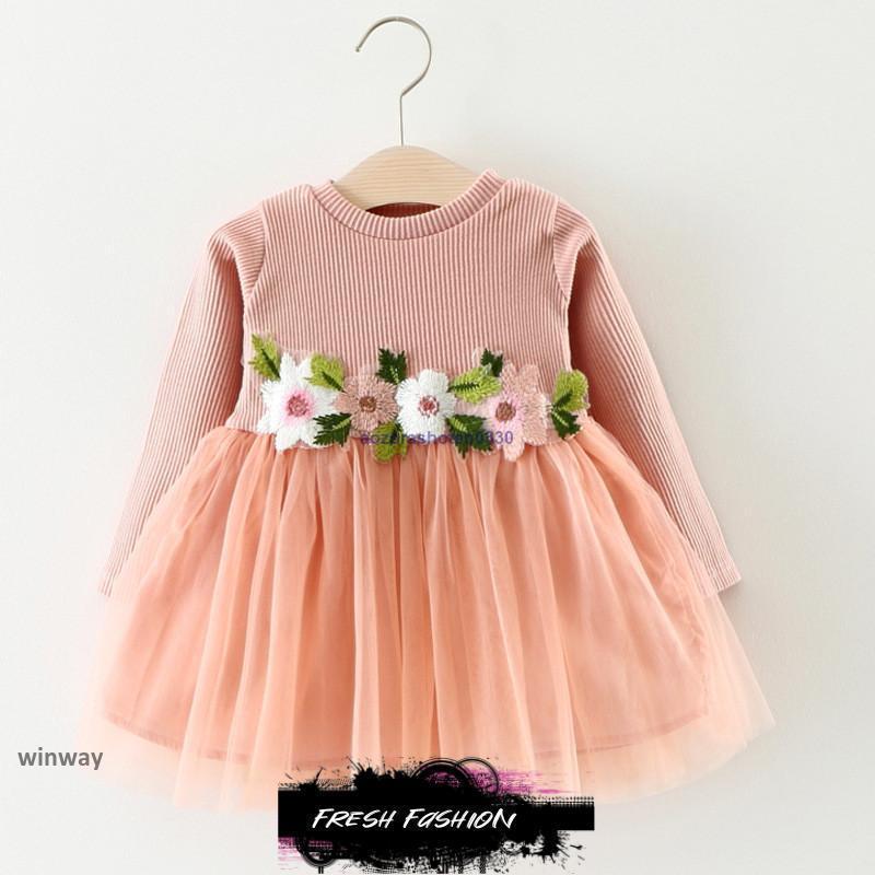 ワンピース 子供服 韓国 長袖 姉妹 お揃い キッズ ドレス リボン 膝丈 厚手 暖かい 誕生日祝い 通園 旅行 秋冬 | ブランド登録なし